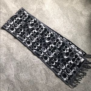 Coach Authentic Merino Wool Scarf Black and Grey